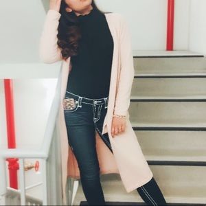 Baby pink, soft open cardigan!